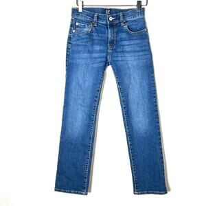 Gap stretch straight medium wash five pocket jeans girls size 12 B144